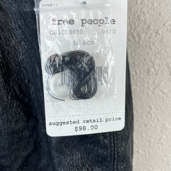 NWT Free People Faux Leather Skirt Size 10 - Picture 3 of 6